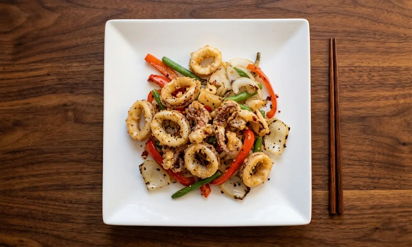 Salt and pepper squid — Cantonese appetizer at Emerald Garden Calgary